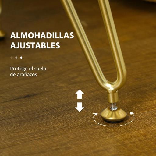 Banco Pie de Cama Tapizado en Terciopelo Reposapiés con Patas de Metal y Asiento Acolchado Crema [4]