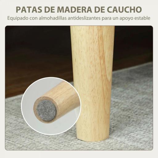 Sofá de 2 Plazas Tapizado en Terciopelo 130 cm con Asiento Capitoné y Patas de Madera para Espacios Pequeños Crema [4]