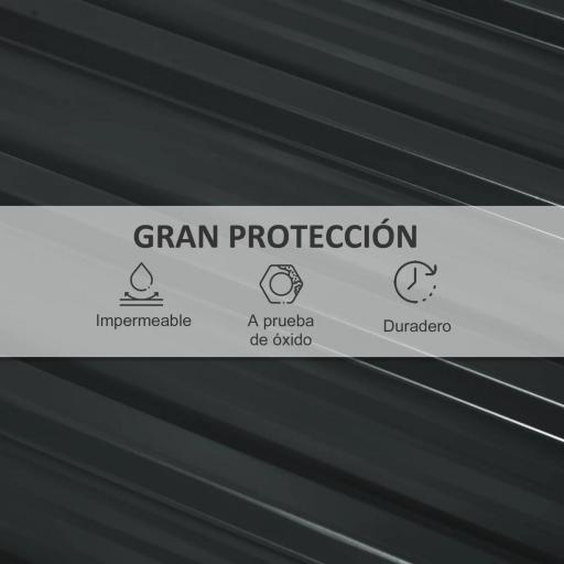 Juego de 12 Paneles para Tejado de Acero Galvanizado 7m² para Caseta de Herramientas Cobertizo 129x45cm Gris Oscuro [7]