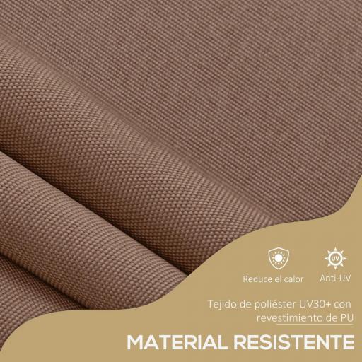 Toldo Manual Retráctil con Manivela 300x120x210-300 cm con Altura Ajustable Impermeable y Anti-UV Café [3]