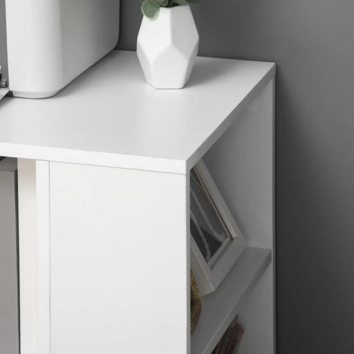 Armario para Impresora Mueble Auxiliar de Oficina Dormitorio Cocina Salón 60x40x75,8 cm Blanco [7]