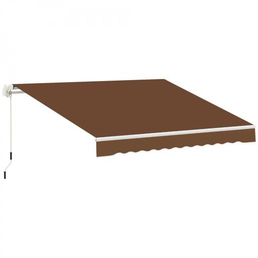 Toldo de Pared con Brazo Articulado y Manivela Marco Resistente de Aluminio y Cubierta de Poliéster 295x245 cm Café [3]