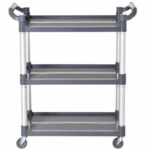 Carrito Auxiliar con Ruedas de Aleación de Aluminio Carrito de Cocina de 3 Niveles Carrito de Almacenamiento Carga 105 kg para Comedor Sala Baño 88x44x93 cm Gris [5]