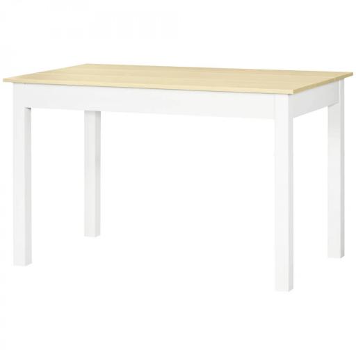 Mesa para 4-6 Personas para Comedor Cocina Salón de Melamina de Madera de Estilo Moderno 119x70x75 cm Roble y Blanco [7]