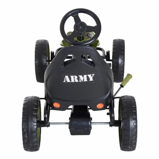 Go-Kart a Pedales para Niños de +3 Años Coche de Pedales con Embrague Freno Asiento Ajustable Carga Máx. 35 kg 105x54x61 cm Verde [8]