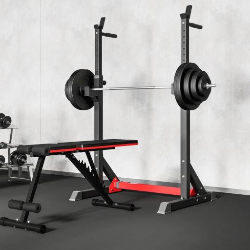 Barra de Pesas Ajustables 70 kg con 8 Discos 1,5kg 5kg 10kg 15kg y 1 Barra en Hogar Gimnasio 170x40,5x40,5 cm Negro [7]
