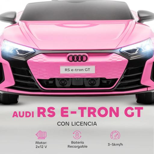Coche Eléctrico para Niños de +3 Años AUDI RS e-tron GT Coche de Batería con Mando a Distancia 103x58x41 cm Rosa [2]