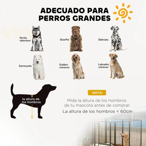 Parque para Perros de 8 Paneles de 100 cm de Altura con Puerta para Interior y Exterior Negro [3]