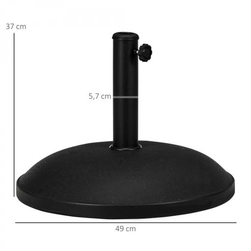 Base para Sombrilla Redonda 25 kg Soporte de Parasol de Cemento para Sombrilla con Postes Ø33 mm Ø38 mm Ø48 mm [1]