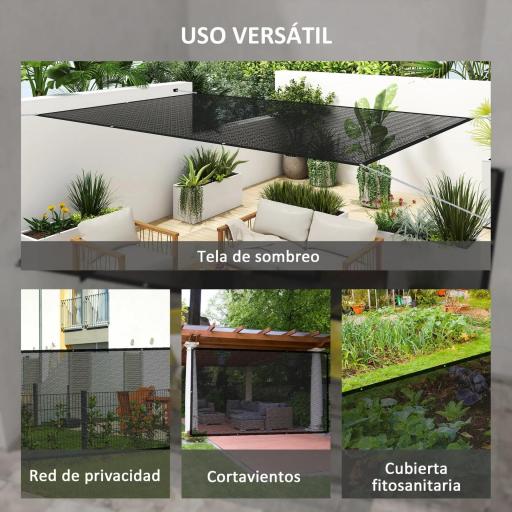 Toldo Vela de Sombra Rectangular 3x2 m Toldo de Jardín Protección Solar 65% Transpirable y Anticongelante Negro [3]