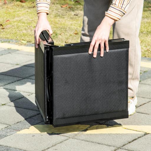 Rampa Plegable para Perros de Aluminio con Superficie Antideslizante Asa y Gancho Carga 80 kg 158x43,5x2,5 cm Negro [6]