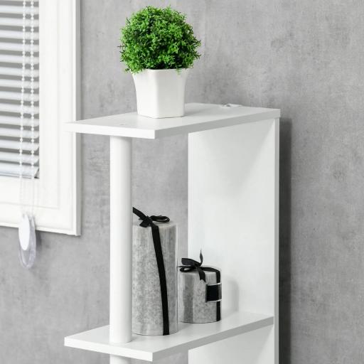 Columna de Baño con 2 Puertas y 2 Estantes Mueble Auxiliar de Baño Moderno 15,2x29,8x118 cm Blanco y Natural [2]