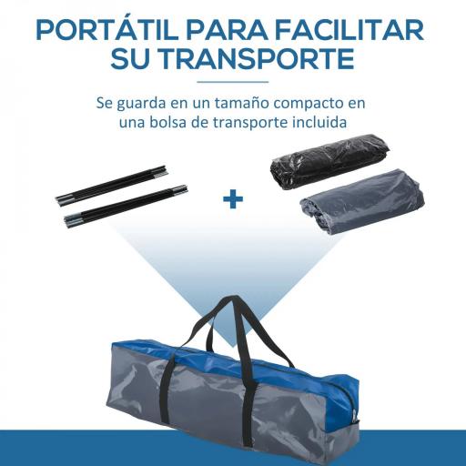 Tienda de Campaña para 3-4 Personas con Ventanas 2 Bolsillos y Bolsa de Transporte 250x300x130 cm Gris y Azul [3]