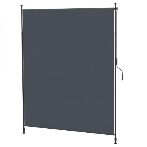 Toldo Vertical Exterior 200x305 cm Pantalla de Privacidad Enrollable Ajustable con Manivela Protección UV 40+ Gris [6]