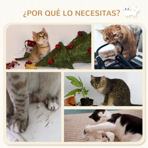 Juego de Escalada para Gatos de Pared 4 Piezas con Hamaca Bola Plataformas 84,5x19x54 cm Gris y Beige [3]
