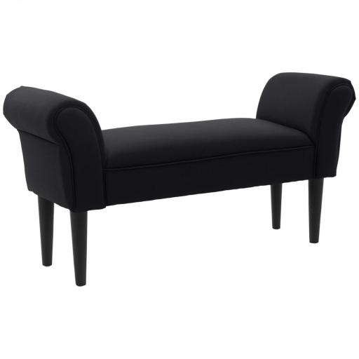 Banco Zapatero Banqueta con Brazos Tapizada tipo Banco de Madera para Dormitorio Salón Recibidor 102x36x51cm Carga 130kg [9]