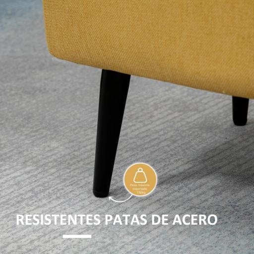 Banco de Almacenamiento con Tapa Abatible y Patas de Acero para Dormitorio Salón Entrada 101x38,5x44,5cm Amarillo [2]