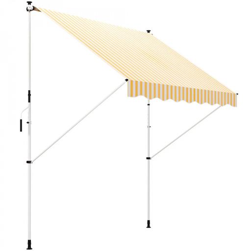 Toldo Manual Retráctil 300x150x170-280 cm con Altura Ajustable Manivela y Protección Solar para Terraza Naranja [8]