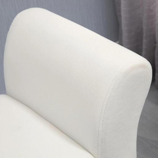 Banco de Almacenamiento con Tapa Abatible Reposabrazos y Patas de Madera para Salón 111,5x41x65 cm Crema [7]