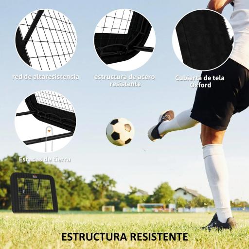 Red de Rebote Plegable con Ángulo Ajustable para Entrenamiento de Fútbol Béisbol y Más 128x118x108-120 cm Negro [5]