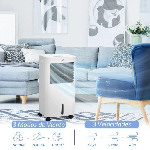 Enfriador de Aire Portátil Silencioso Aire Acondicionado con Pantalla LED y Control Remoto 32x37x74 cm Blanco [5]