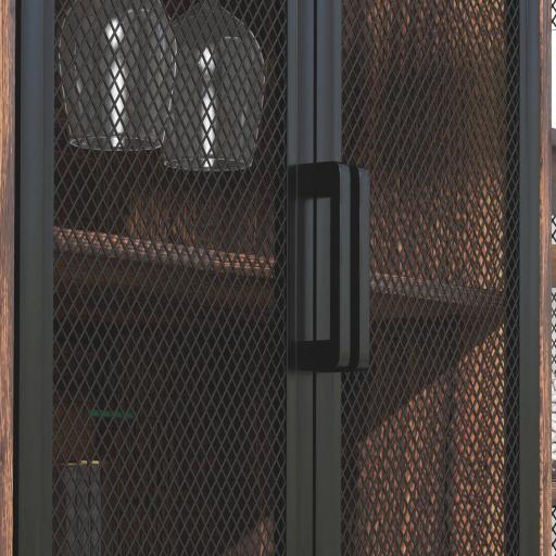 Aparador de Cocina con 6 Estantes Abiertos Porta Copas y Estante Ajustable para Bar Comedor 120x40x76 cm Marrón Rústico [8]