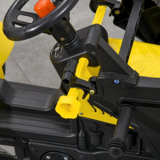 Tractor a Pedales para Niños a partir de 3 Años Excavadora con Pala Delantera Carga 35 kg 114x41x52 cm Amarillo [6]