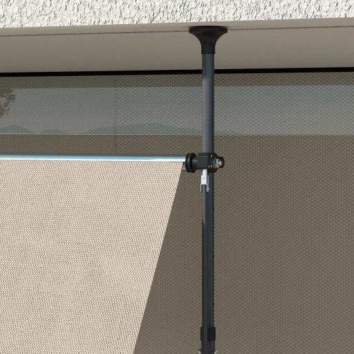 Toldo Manual Retráctil con Manivela 350x120x210-300 cm con Altura Ajustable Impermeable y Anti-UV Arena [2]