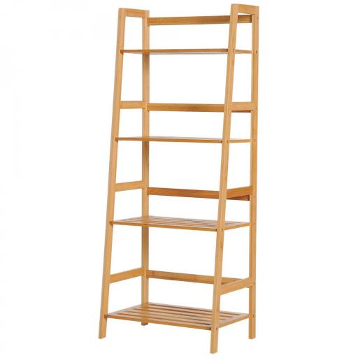 Estantería de Bambú 4 Niveles Estantería Escalera de Baño Librería Organizador Zapatero 48x31,5x120 cm [8]