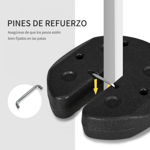 Pack de 4 Pesos para Carpas Plegables Rellenados con Cemento Bases para Toldo Pérgola Ø22x5,5 cm Negro [3]