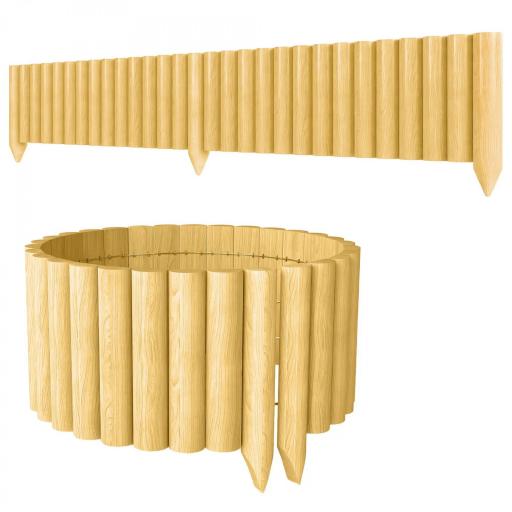 Valla de Jardín de Madera Panel Decorativo Resistente y Fácil de Instalar para Patio Césped Camino 176x38 cm Natural [9]