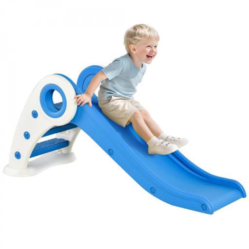 Tobogán Infantil de 18-36 Meses Tobogán para Niños Plegable con Escaleras Rampa Larga para Jardín Parque Interiores 120x50x56 cm Azul [7]