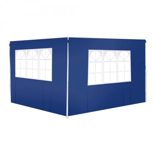  2 Paredes Laterales para Carpas de 3 x 3 m/3 x 6 m, 300x200 cm, Paredes Laterales de Repuesto para Cenador de Tela Oxford con Ventana, para Jardín, Exteriores, Fiestas, Azul [5]