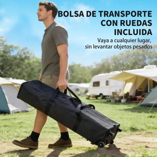 Carpa Plegable 6x3 m Pop-up Altura Ajustable 3 Niveles UPF50+ Bloqueo Central Sacos de Arena Bolsa con Ruedas Plateado [4]