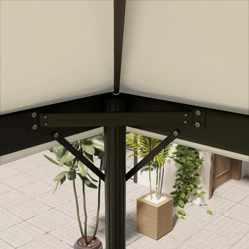 Toldo de Recambio 4x3 m con Techo Doble con Orificios de Drenaje y Protección UPF30+ Crema Solo Toldo NO Incluye Marco [7]