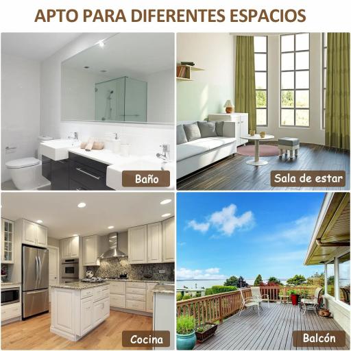 Estantería Escalera de Bambú de 4 Niveles Mueble de Almacenaje Multifuncional para Baño Salón Cocina 35x36x138,5 cm Blanco y Natural [6]