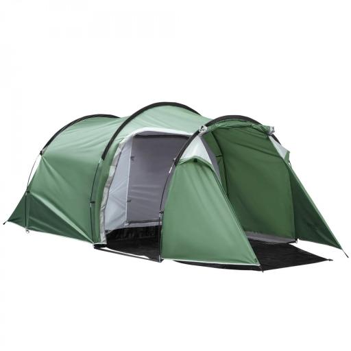 Tienda de Campaña Familiar 2-3 Personas Plegable Impermeable a Prueba de UV 20+ con Vestíbulo 426x206x154 cm Verde [8]
