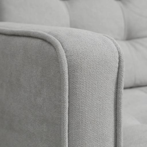 Sofá de 2 Plazas con Espacio de Almacenamiento Patas de Madera Respaldo Capitoné 117x62x78 cm Gris Claro [9]