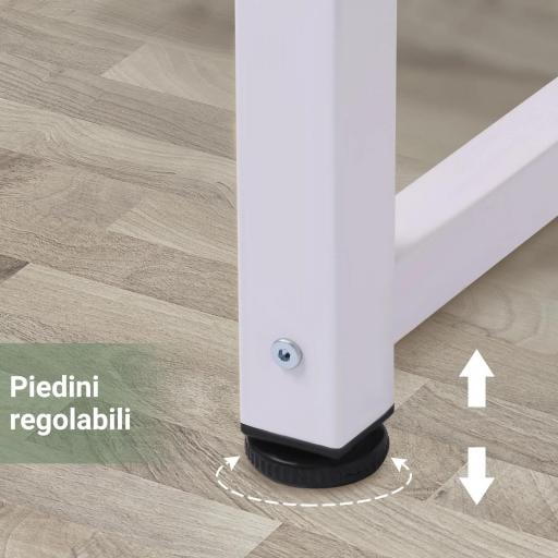 Mesa de Escritorio con Marco de Acero y Patas Ajustables Mesa de Estudio para Oficina Hogar 120x60x76 cm Blanco [2]