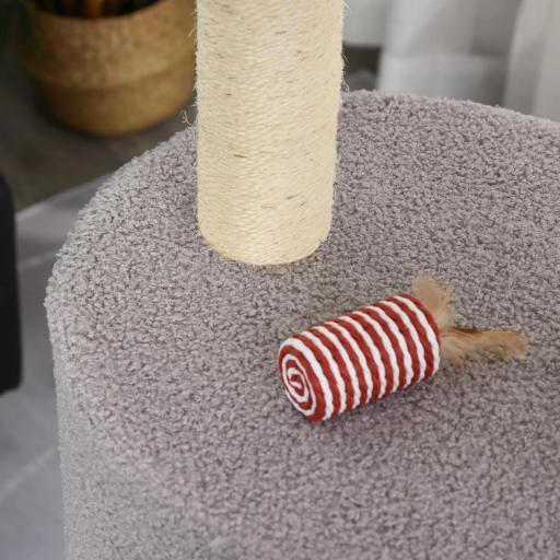 Árbol Rascador para Gatos Altura 148 cm Árbol para Gatos con Postes de Sisal Plataformas Casa y Bola Colgante Gris [5]