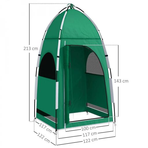 Tienda de Ducha Portátil Tienda de Privacidad Emergente 122x122x213 cm UPF30+ Cambiador para Camping WC Inodoro Verde [1]