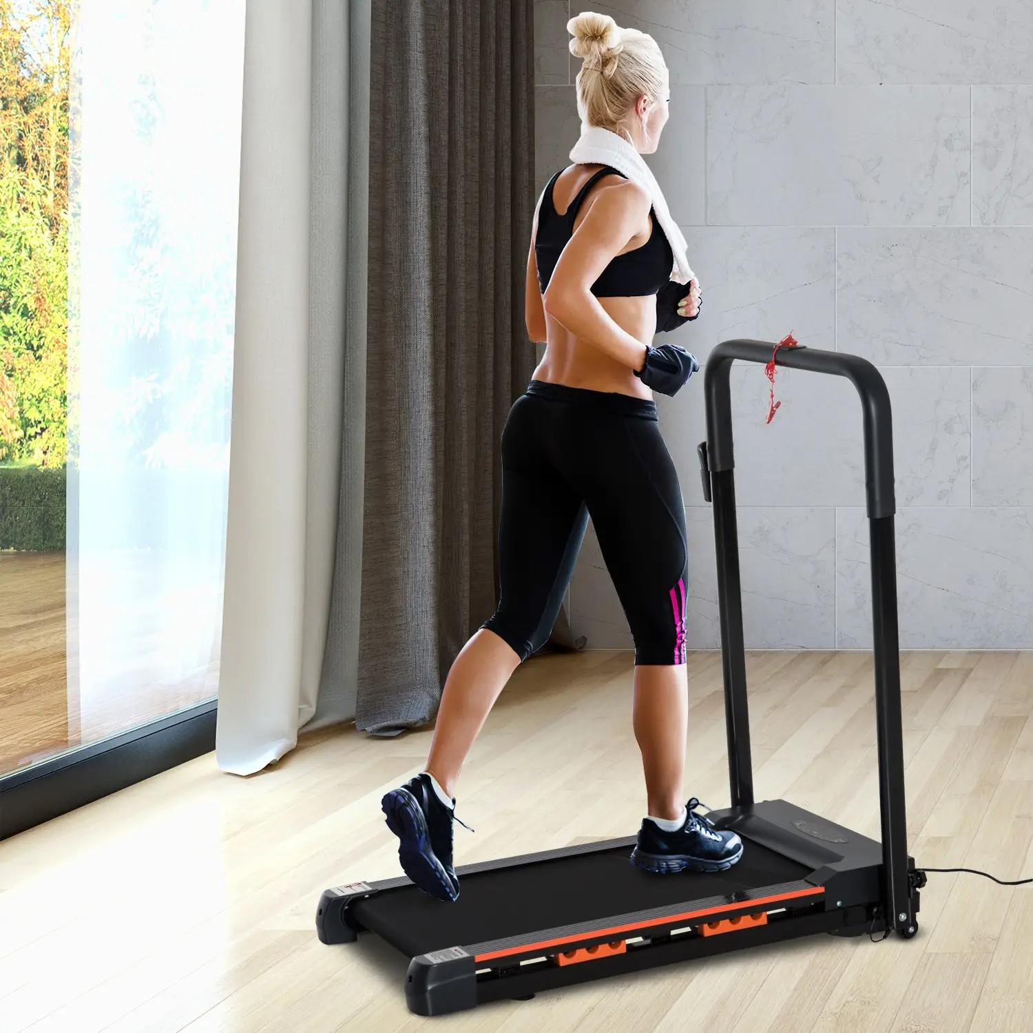 Cinta de Correr Plegable Cinta de Andar 1-6 km/h con Botón de Emergencia Pantalla LCD Control Remoto Potencia de Motor 500W Ahorra Espacio 105x56x108,5 cm Negro