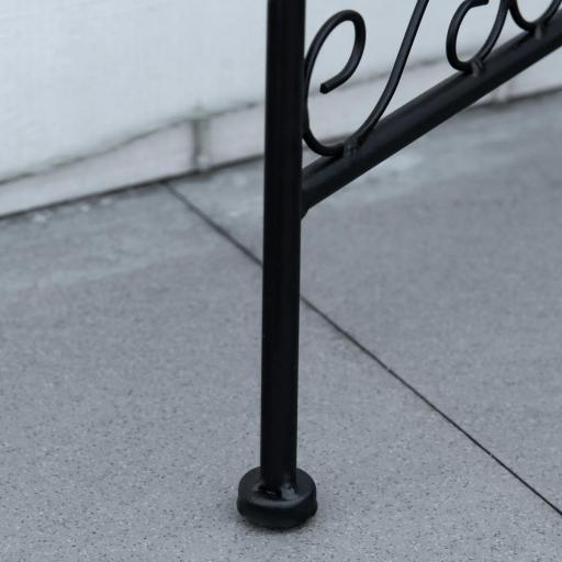 Soporte para Plantas de Metal Mecetas Plegable Estantería para Flores con 3 Estantes y Bordes de Azulejo para Decoración Interiores y Exteriores 60x22x65 cm Negro [6]