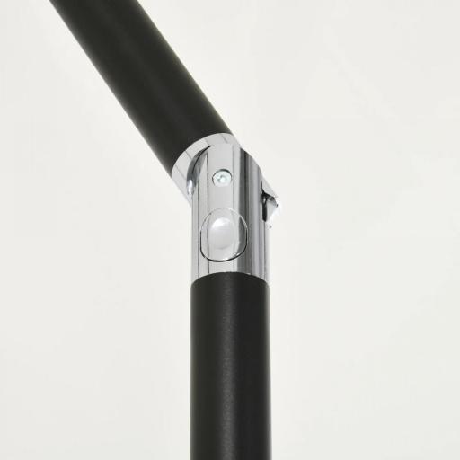 Sombrilla de Aluminio 200x300x253 cm Parasol Rectangular de Jardín Inclinable con Manivela y Poste Desmontable Crema [6]