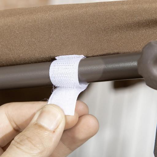 Balancín de Jardín Exterior de 3 Plazas con Toldo Ajustable Asiento de Ratán PE y Reposabrazos 167x112x153 cm Marrón [7]