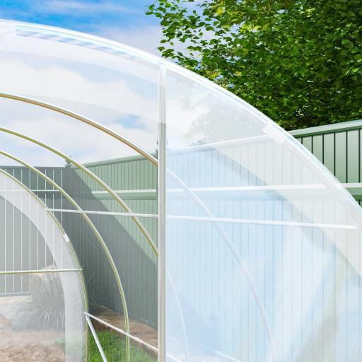 Invernadero de Túnel 4x3x2m con 2 Puertas Invernadero de Jardín con Techo Redondeado para Cultivos Plantas Transparente [7]