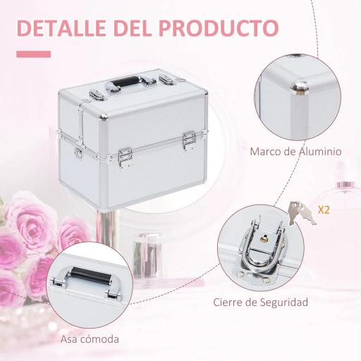 Maletín Maquillaje 36'5x24x29cm 3 Niveles Maleta Neceser Cosmetica Profesional [4]