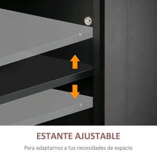  Isla de Cocina con Ruedas Mueble Auxiliar de Cocina con Especiero y Barra Lateral 111x44,5x82,5 cm Negro [5]