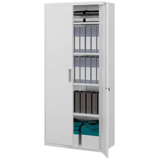 Archivador con Llave Estantes Ajustable Armario Archivador Metálico para Oficina Estudio Salón 80x40x180 cm Blanco [8]
