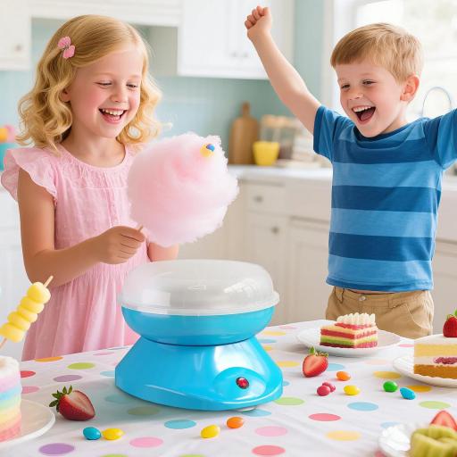 Máquina de Algodón de Azúcar en Casa de Polipropileno Acero Inox. y Aluminio 450W-550W para Fiestas 27x26x18 cm Azul [7]